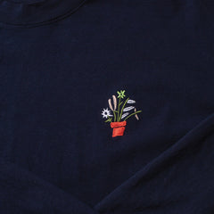Plants Embroidered T - Black