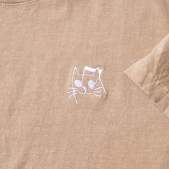 Music Cat Embroidered T - Mushroom - Made in USA FA25