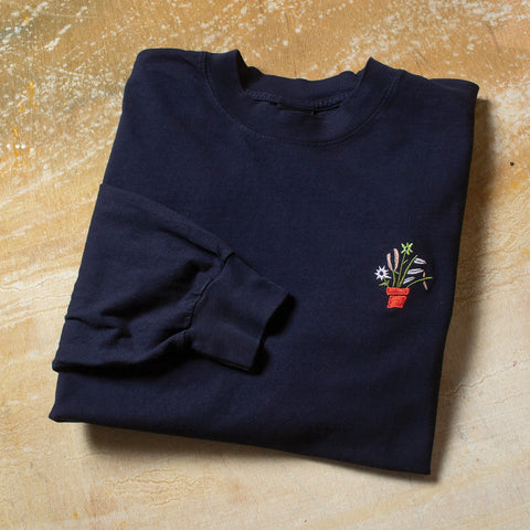 Plants Embroidery Long Sleeve T - MEDIUM ONLY