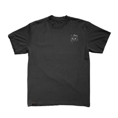 Music Cat Embroidered T - Vintage Black