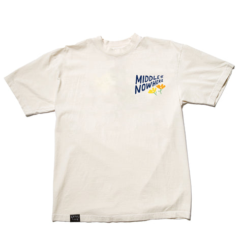 Lonely Palm Middle of Nowhere Embroidered T - Cream - Made in USA