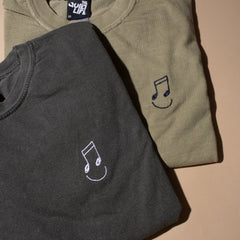Music Man Embroidered T - Khaki