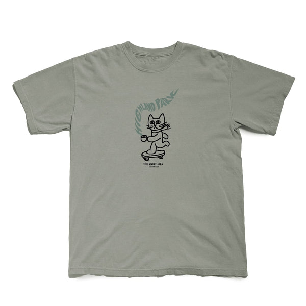 Coffee Steam Cat Highland Park Pigment Dye T - MEDIUM ONLY