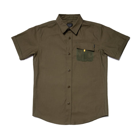 SAMPLE SALE 25 - Military Mesh S/S Button Down - Small