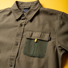 SAMPLE SALE 25 - Military Mesh S/S Button Down - Small